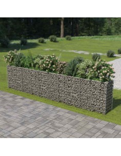 Габион повдигната леха, поцинкована стомана, 450x50x100 cм