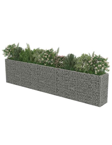 Габион повдигната леха, поцинкована стомана, 450x50x100 cм