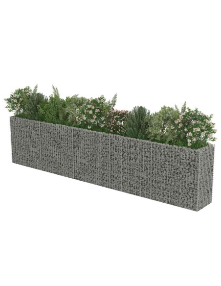 Габион повдигната леха, поцинкована стомана, 450x50x100 cм