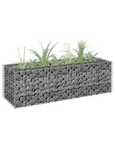 Габион повдигната леха, поцинкована стомана, 90x30x30 cм