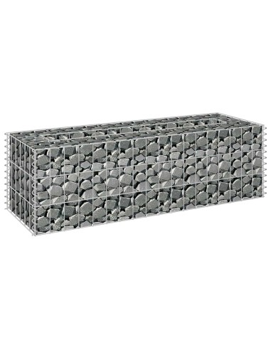Габион повдигната леха, поцинкована стомана, 90x30x30 cм