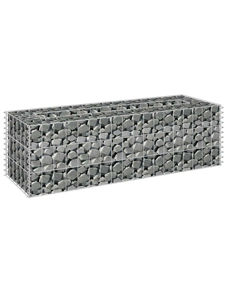 Габион повдигната леха, поцинкована стомана, 90x30x30 cм