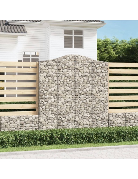 Дъговидна габионна кошница 200x30x220/240 см поцинковано желязо