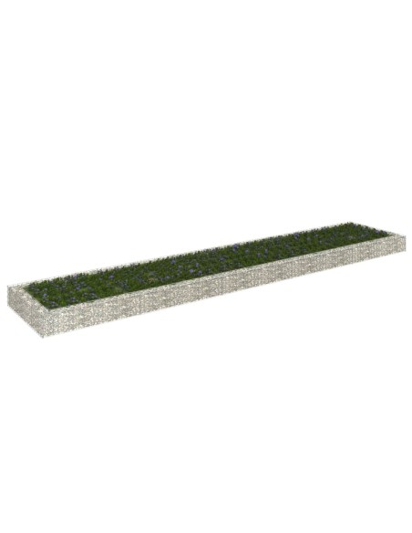 Габион повдигната леха, поцинкована стомана, 500x100x20 cм