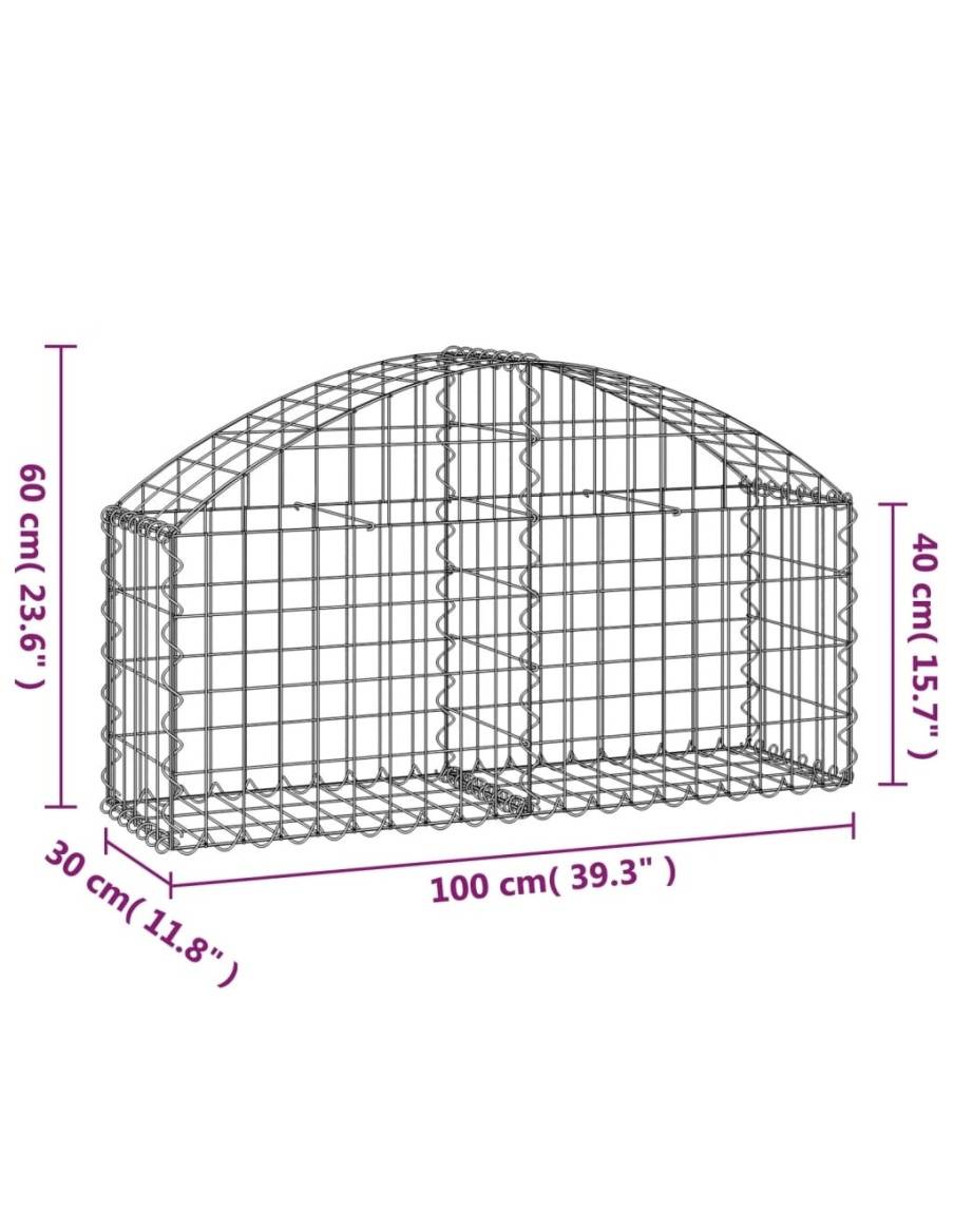 Дъговидна габионна кошница 100x30x40/60 см поцинковано желязо