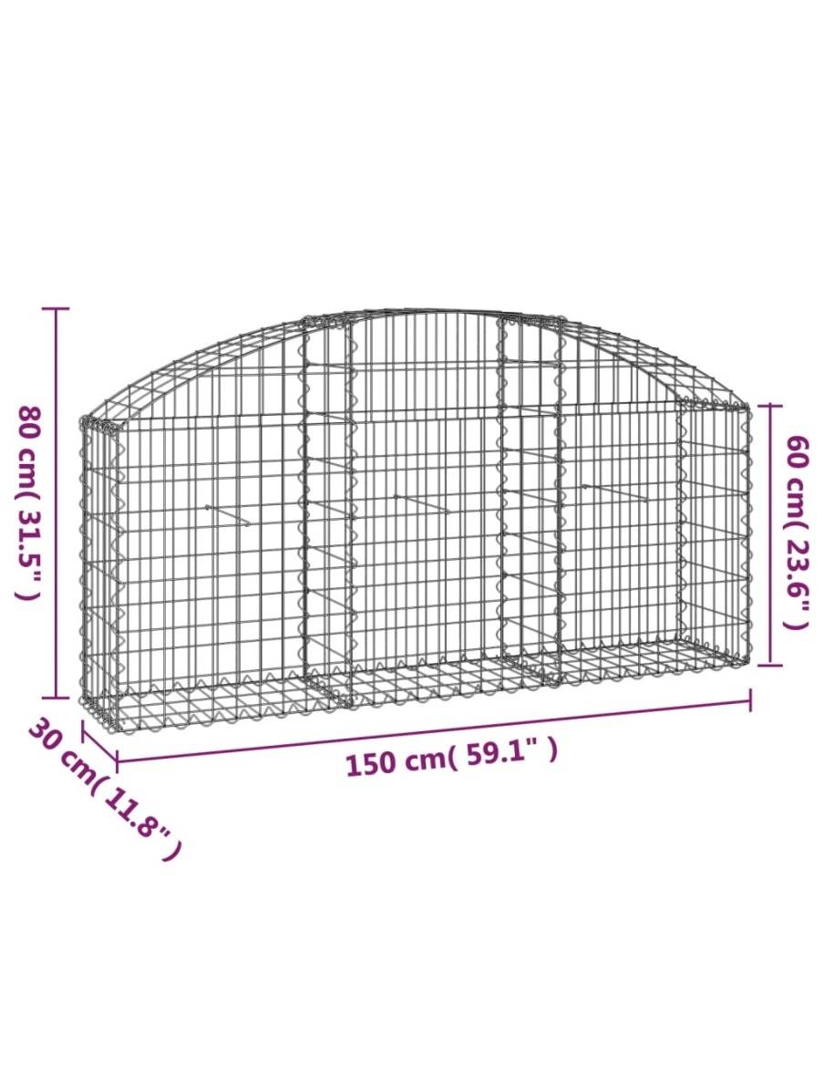 Дъговидна габионна кошница 150x30x60/80 см поцинковано желязо