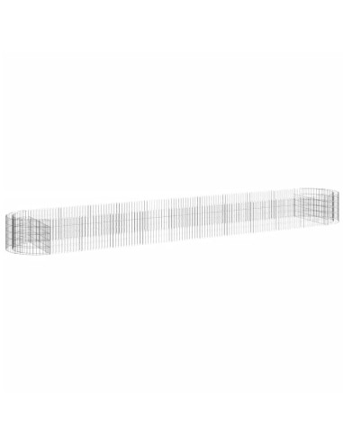 Габион повдигната леха, поцинковано желязо, 600x100x50 cм
