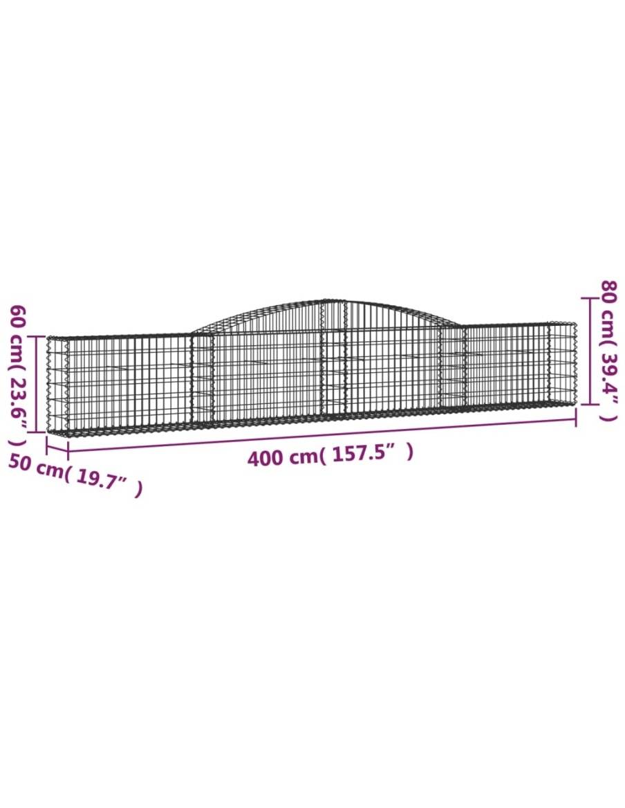 Дъговидна габионна кошница 400x50x60/80 см поцинковано желязо