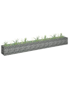 Габион повдигната леха, поцинкована стомана, 270x30x30 cм