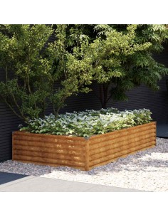 Градинска повдигната леха 195x100x36 см кортенова стомана