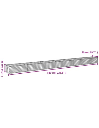 Градинска повдигната леха 580x50x36 см кортенова стомана