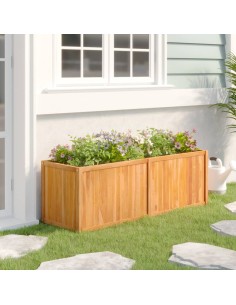 Повдигната леха 150x50x50 см тиково дърво масив