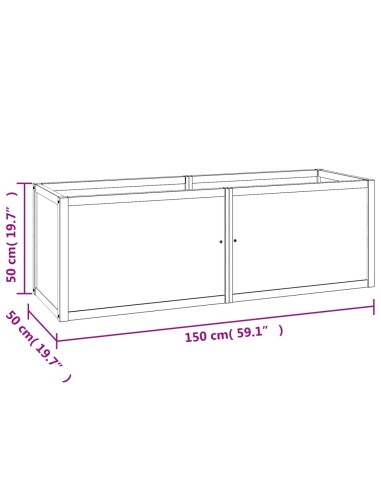 Повдигната леха 150x50x50 см тиково дърво масив