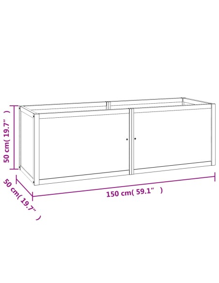Повдигната леха 150x50x50 см тиково дърво масив