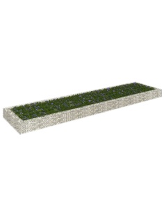 Габион повдигната леха, поцинкована стомана, 400x100x20 cм