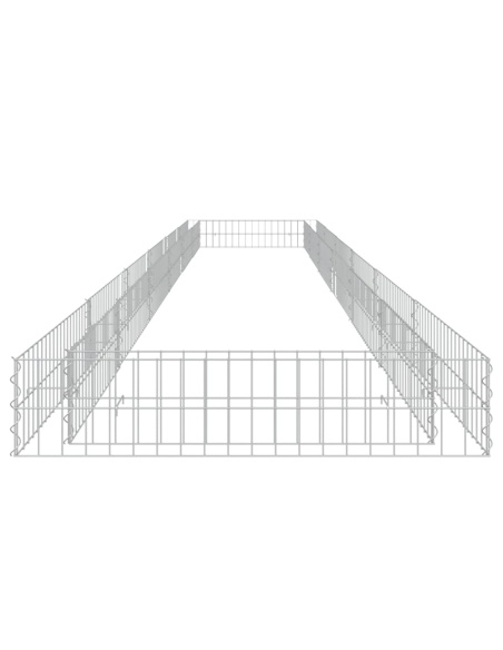 Габион повдигната леха, поцинкована стомана, 600x100x20 cм