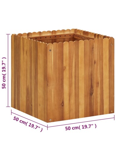 Градинска повдигната леха, 50x50x50 см, акациево дърво масив