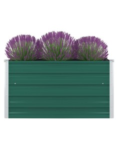 Повдигната леха, 100x100x45 см, поцинкована стомана, зелена