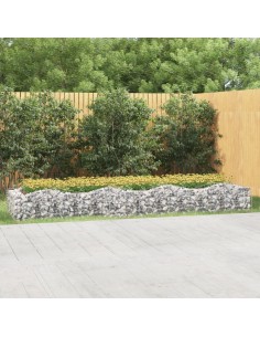 Извит габион повдигната леха 400x100x50 см поцинковано желязо