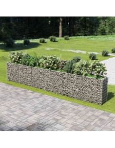 Габион повдигната леха, поцинкована стомана, 540x50x100 cм