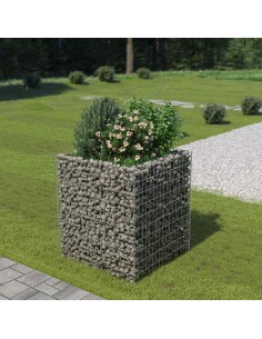 Габион повдигната леха, поцинкована стомана, 90x90x100 cм