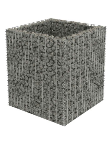 Габион повдигната леха, поцинкована стомана, 90x90x100 cм