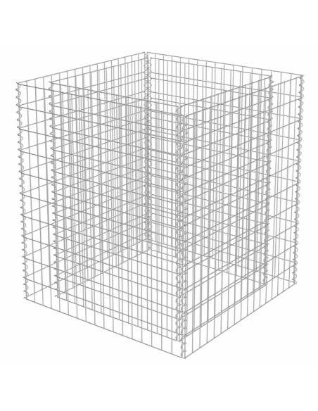 Габион повдигната леха, поцинкована стомана, 90x90x100 cм