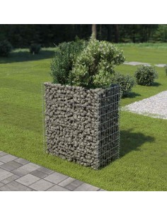 Габион повдигната леха, поцинкована стомана, 90x50x100 cм