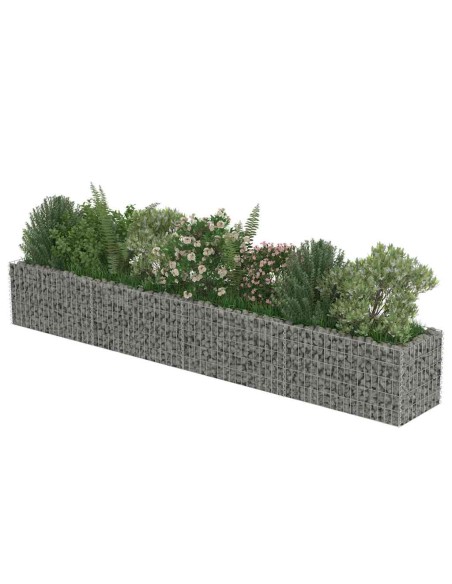 Габион повдигната леха, поцинкована стомана, 360x50x50 cм