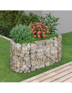 Габион повдигната леха, поцинковано желязо, 120x50x50 cм