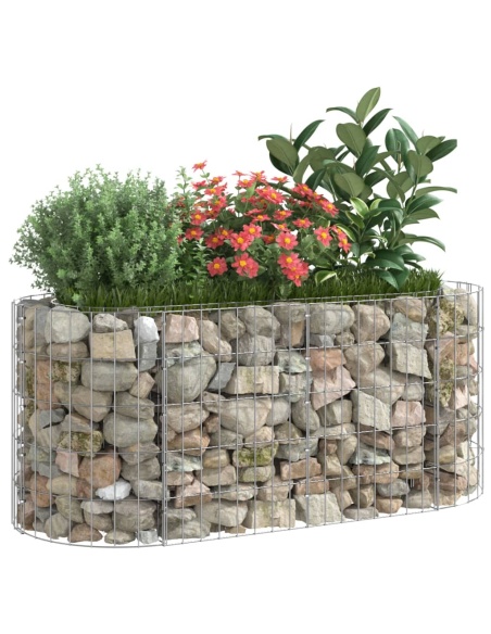 Габион повдигната леха, поцинковано желязо, 120x50x50 cм