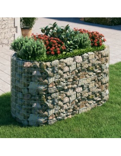 Габион повдигната леха, поцинковано желязо, 200x100x100 cм