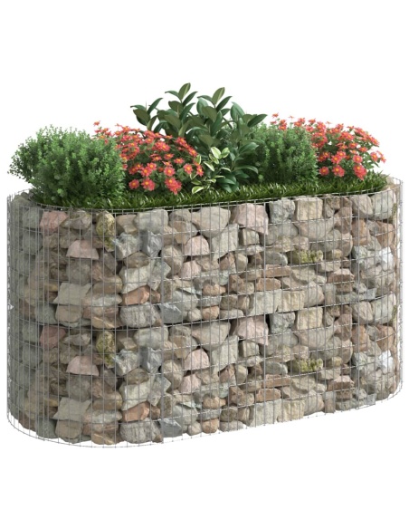 Габион повдигната леха, поцинковано желязо, 200x100x100 cм