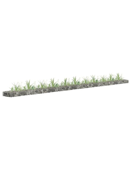 Габион повдигната леха, поцинкована стомана, 450x30x10 cм