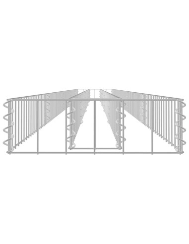 Габион повдигната леха, поцинкована стомана, 450x30x10 cм