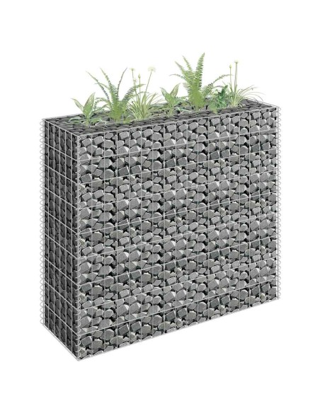 Габион повдигната леха, поцинкована стомана, 90x30x90 cм
