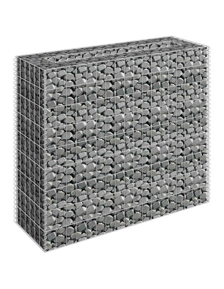Габион повдигната леха, поцинкована стомана, 90x30x90 cм