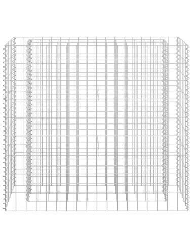 Габион повдигната леха, поцинкована стомана, 90x30x90 cм
