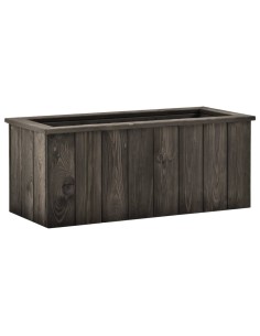 Повдигната леха, тъмносива, 74x32x30 см, бор масив