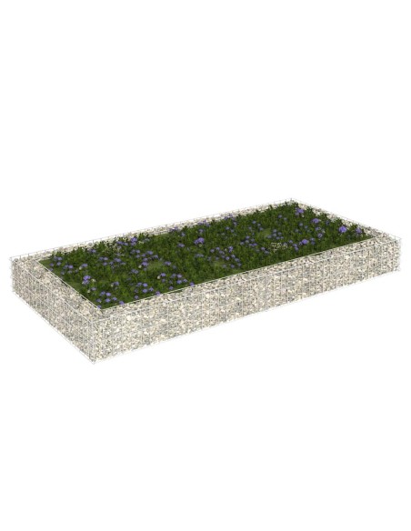 Габион повдигната леха, поцинкована стомана, 200x100x20 cм