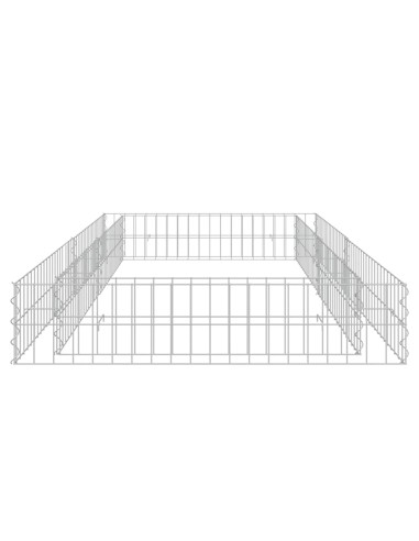 Габион повдигната леха, поцинкована стомана, 200x100x20 cм