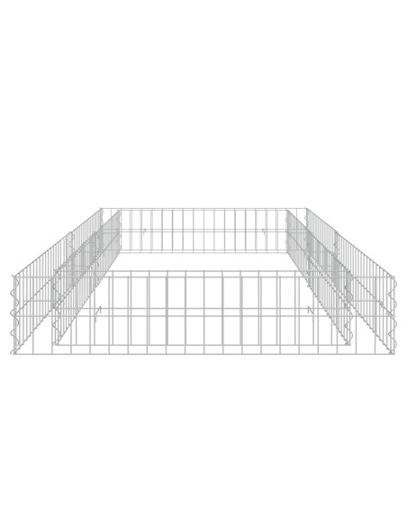 Габион повдигната леха, поцинкована стомана, 200x100x20 cм