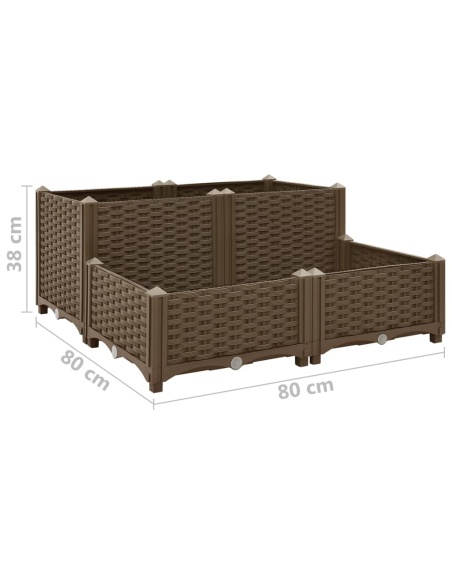 Повдигната леха, 80x80x38 см, полипропилен