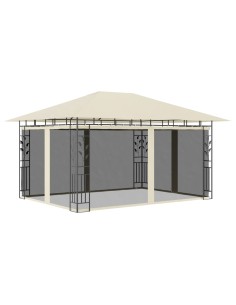 Шатра с мрежа против комари, 4x3x2,73 м, кремава, 180 г/м²