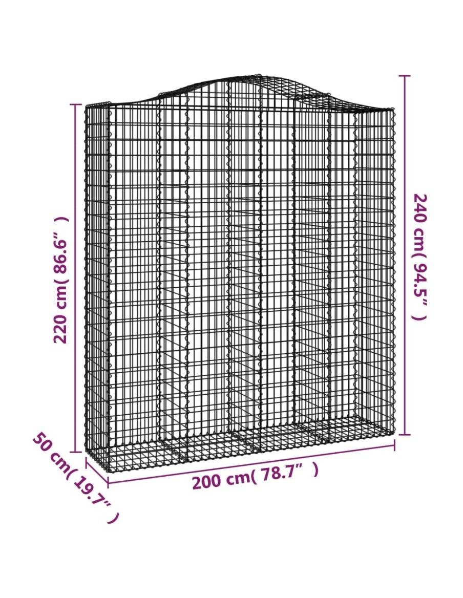 Дъговидна габионна кошница 200x50x220/240 см поцинковано желязо