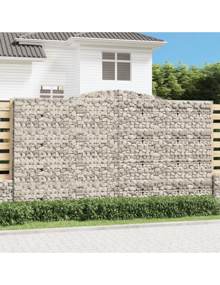 Дъговидна габионна кошница 400x30x220/240 см поцинковано желязо