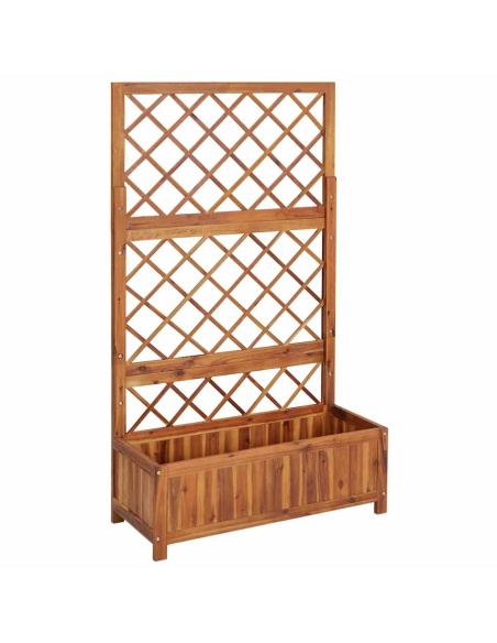 Повдигната леха с решетка, 85x38x150 см, акация масив