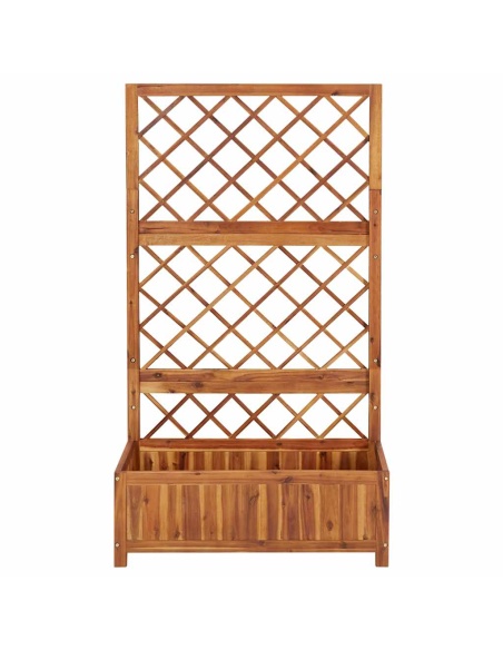 Повдигната леха с решетка, 85x38x150 см, акация масив