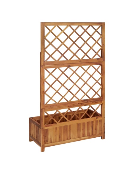 Повдигната леха с решетка, 85x38x150 см, акация масив
