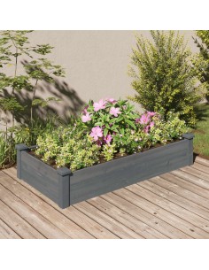 Градинска повдигната леха с вложка сива 120x60x25 см ела масив